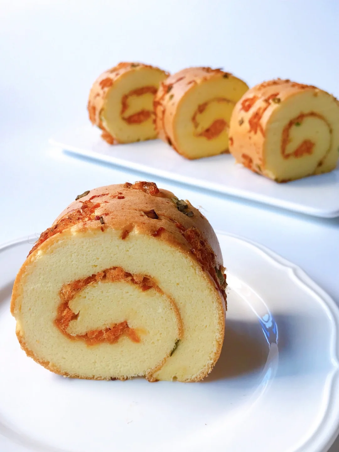 超松软‼️香葱肉松蛋糕卷‼️有颜有料️ ‼️