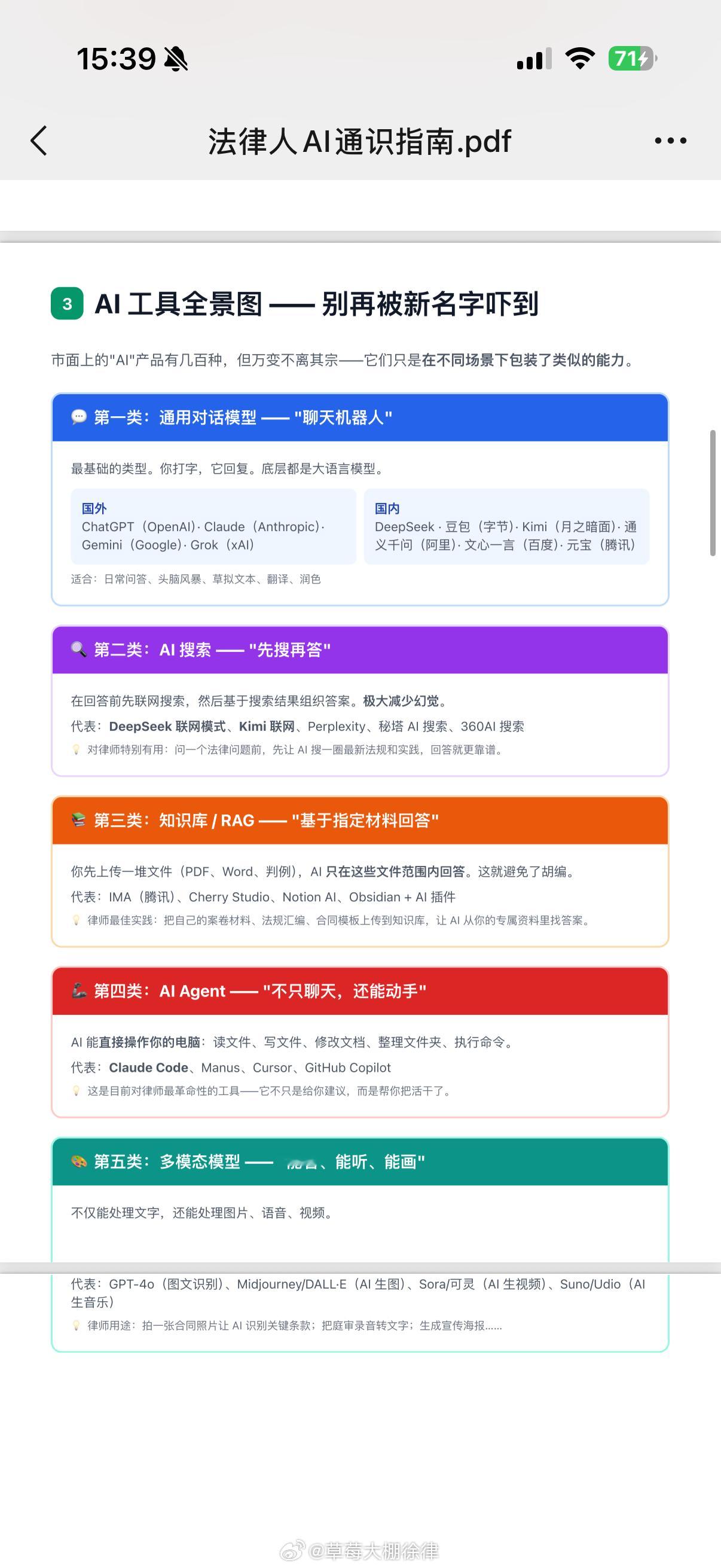 自己蒸馏了自己把之前讲课的一些内容写了一份，法律人的AI通识指南，拿走...