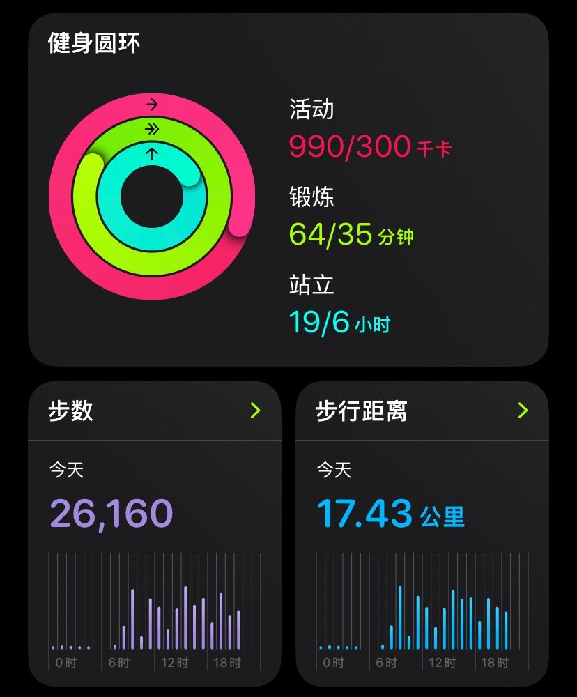 一天还没结束已经walk不行了 以及Apple Watch一定少算了！...