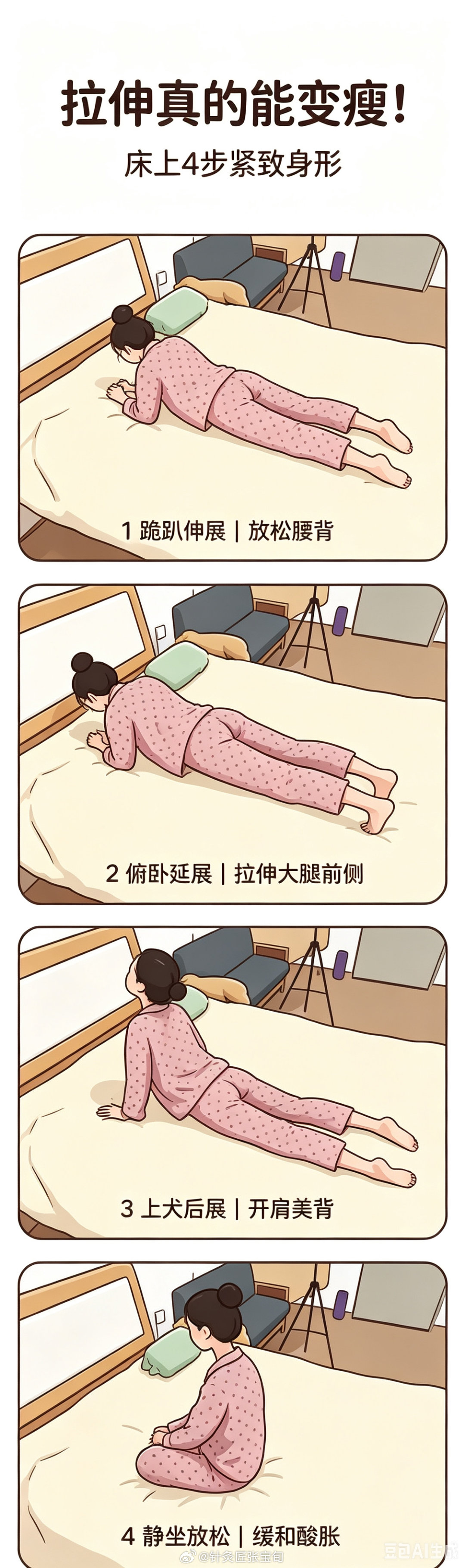 拉伸也是调经络。拉筋还可以减肥 ​​​
