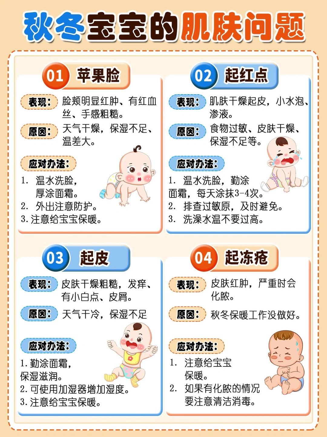 宝宝秋冬皮肤干痒红，快收下这份护理攻略❗