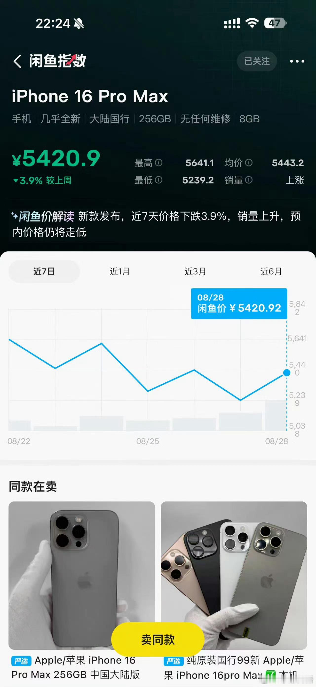 #手机涨价但苹果历代机皇价格跌了#新机没来，旧王先跪。上游零件贵了，新机普涨；可换代钟声一响，上代机皇在二手市场反倒摔得更狠——16 Pro Max 较首发累计跌穿 45%，不是它突然不行，是流通价在替"追新税"结账。 有钱等 Ultra 尝鲜，没钱接成熟旗舰的盘，本就不该是同一道题。等等党不是抠，是把钱 ​