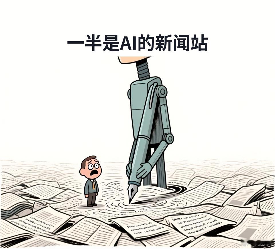 你知道吗，我这两天看一个科技新闻站，越看越觉得不对劲。首页上十条里得有五条是聊AI的，剩下的还有几条是AI自己写的。这站我以前天天刷，现在刷着刷着，恍惚觉得自己在看一个AI的自言自语。

站长自己做了个统计，二月份每天排名前五的新闻，有两天被AI占了四个位子，还有一天前五名全跟AI有关——连 ​
