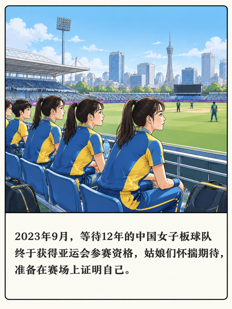 9月17日，中国女子板球队亚运会出局，全程一球未投一棒未挥。

她们平均年龄21岁，15人里12人从垒球足球转项，等了12年才拼来亚运资格，目标就是跟强队真刀真枪打一场。

结果比赛当天蓝天白云，观众等着进场，裁判检查三次后，因场地9天排不干暴雨积水，直接按排名判负。

那规则说的主办方尽合理努力呢