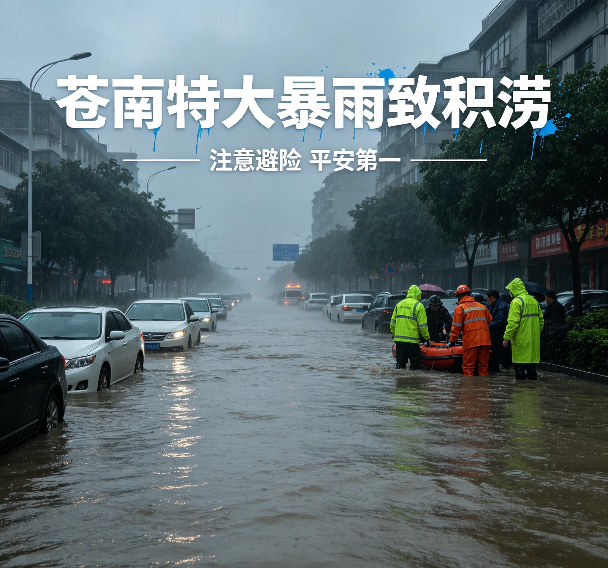 #温州苍南特大暴雨致积涝#
看完现场的灾情画面，心里真的揪得很紧，场面实在太吓人了。罕见的极端暴雨突袭苍南，降雨量突破历史极值，城区出现严重积涝，道路被大水淹没，不少居民区、商铺进水，群众受困，救援力量争分夺秒连夜转移人员，抢险排涝。
今年多地雨水格外充沛，极端降雨天气频发，也让人更 ​