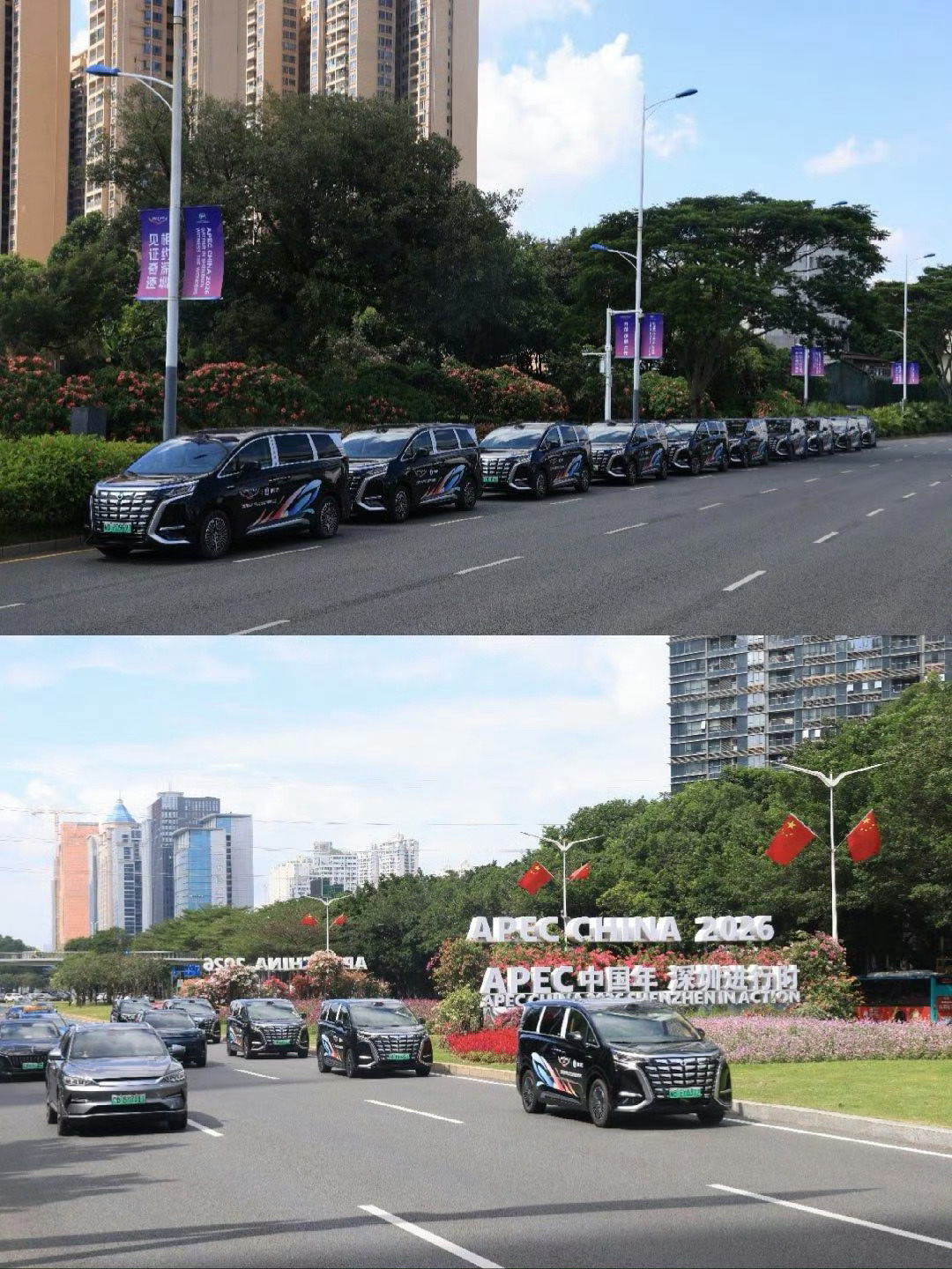 财哥今天发现腾势D9正式成为2026深圳APEC官方指定用车，这步棋，确实把“商务行政”的品牌定位坐实了。

10月22日，腾势在深圳比亚迪总部举行了首批发车仪式，将为APEC会议提供近700台车，其中腾势D9超600台，负责接待21个经济体的贵宾和海内外媒体。

为什么是腾势D9？回顾国宾座驾变迁史，从早年依赖 ​