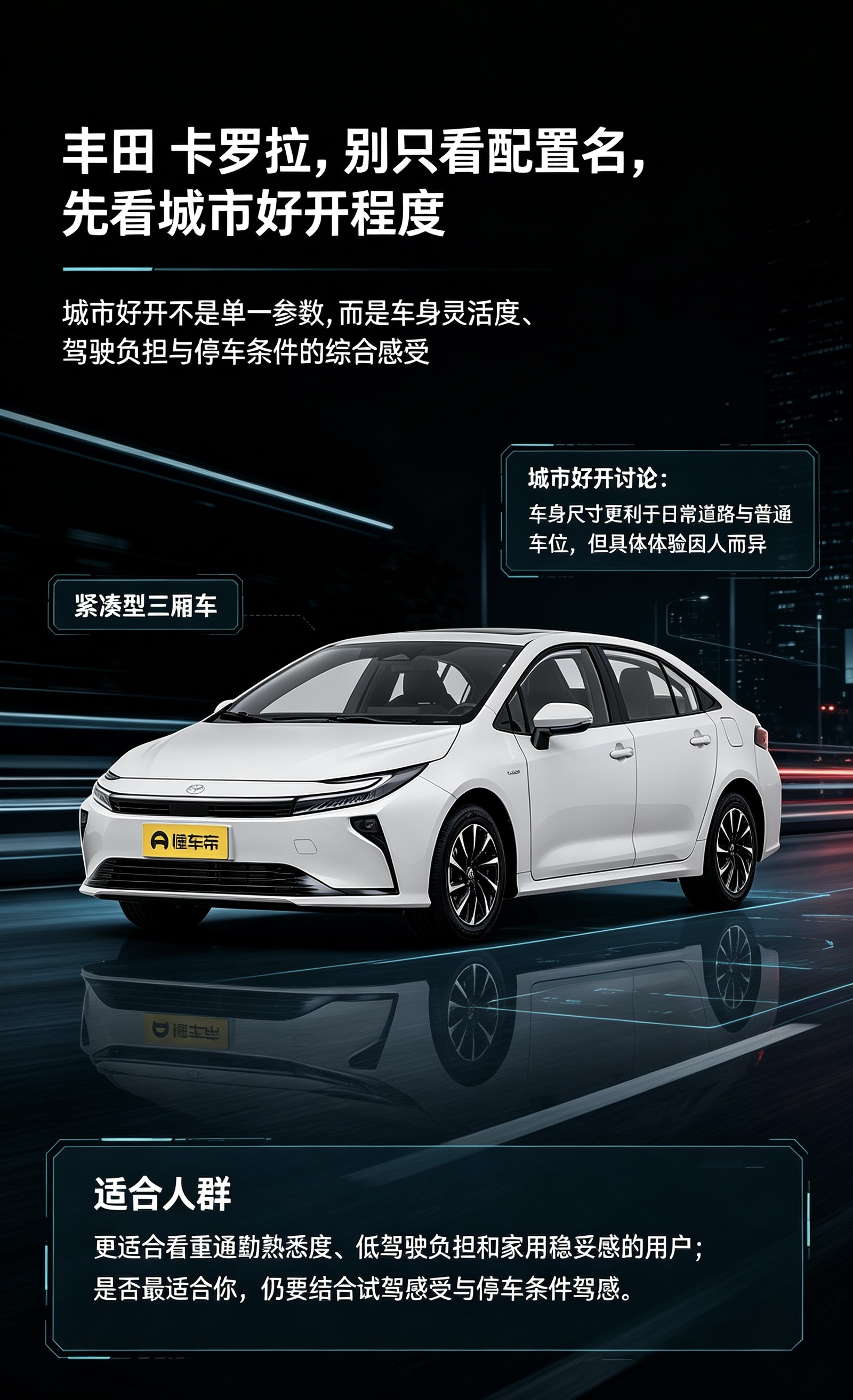 卡罗拉城市代步体验感如何？