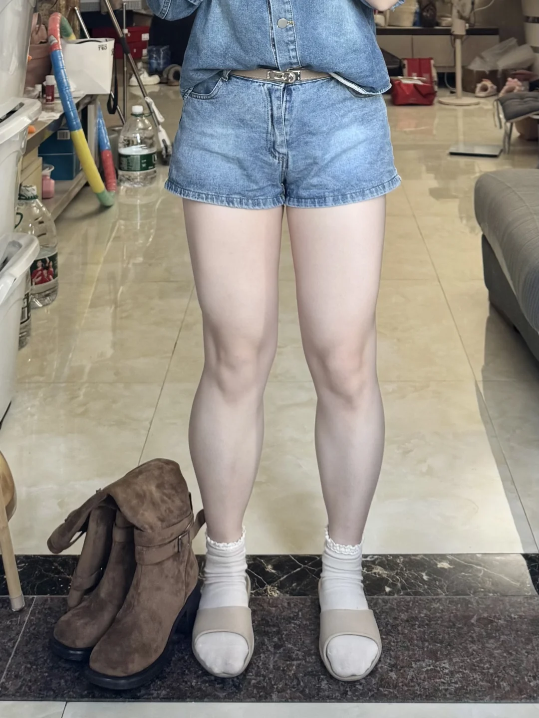 大腿59小腿围38厘米，腿粗放心穿！