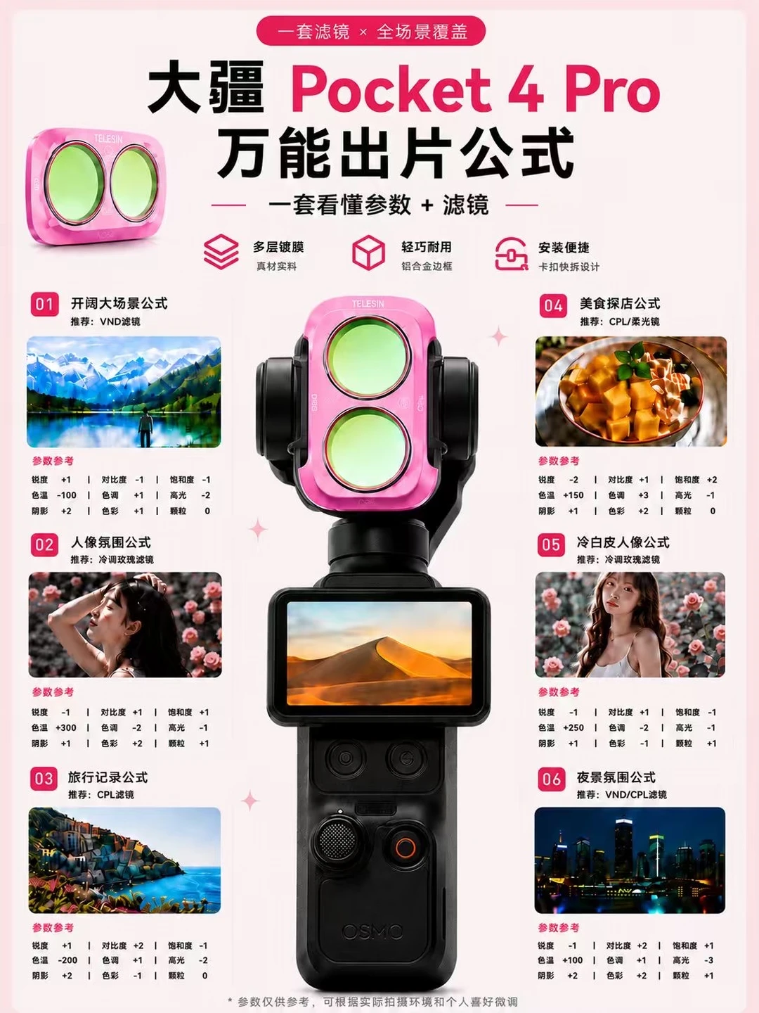 Pocket4 Pro封神配件｜泰迅滤镜原图直出
