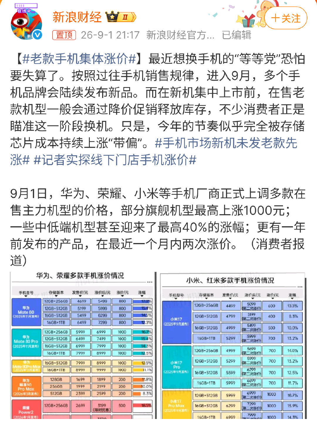#老款手机集体涨价# 

涨价不买不就完了，又不是不能用[doge] ​