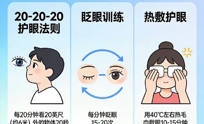 零成本缓解眼睛疲劳屏幕看得多的日子试试20-20-20护眼法则👀每20分钟看向6米外的远处持续20秒不用花一分钱让眼睛有节奏地休息 ​​​
