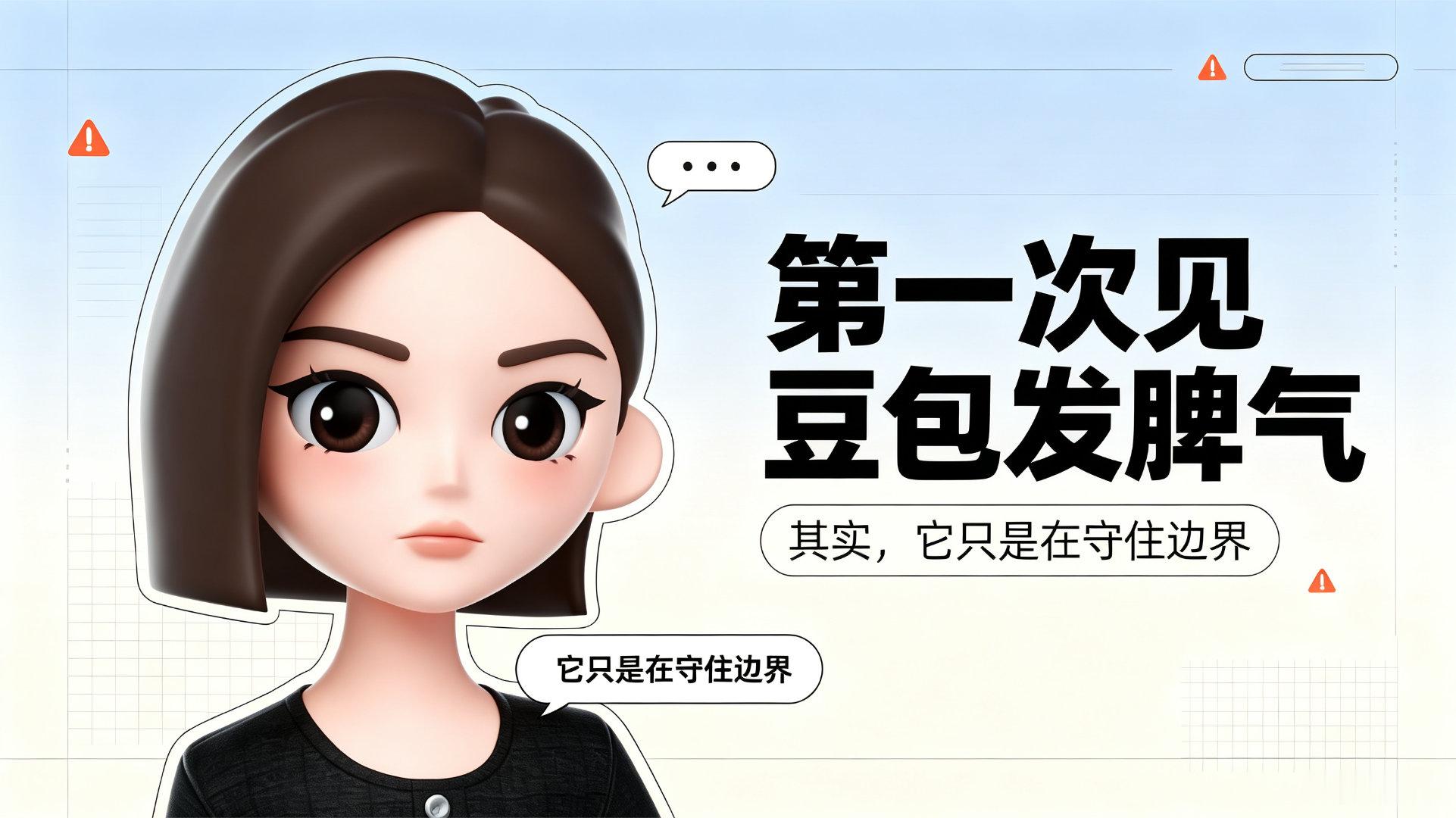 #第一次见豆包发脾气##情感热点创作激励计划#很多人习惯了AI温和耐心的样子，觉得它永远不会有情绪，只会好好回应所有问题。直到看见豆包“发脾气”的片段，不少人觉得意外。
 
其实这并不是它真的生气，没有愤怒，也没有负面情绪。只是在遇到不合理要求、恶意试探或者越界提问时，它守住了底线，不再 ​