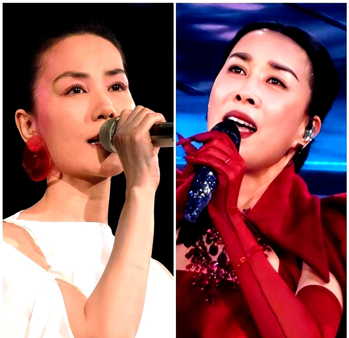 那英前一秒还在跟年轻艺人推杯换盏，下一秒突然像个小女孩一样扑向光线昏暗的角落。

角落里坐着素颜便装的毛阿敏。那英脸上的客套瞬间瓦解，脱口喊出大师姐，嗓音发颤，整个人恨不得贴在对方身上。

就在刚才，她还是那个在名利场里游刃有余、披着铠甲的圈内大姐。镜头一转，撞见几十年的老友，底牌全交，防备碎了一地