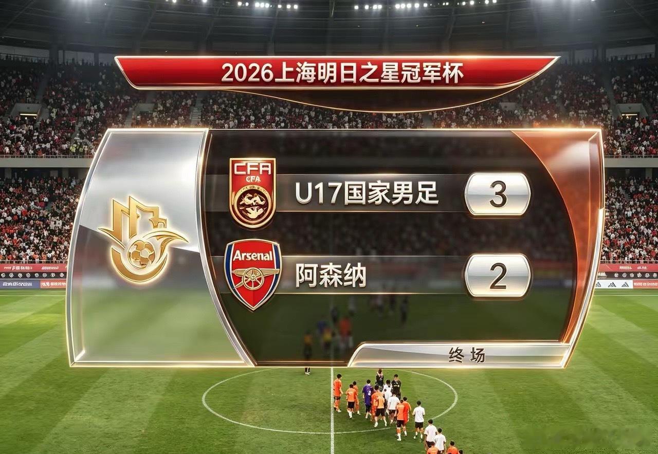 97分钟压哨绝杀！U17国足3:2击败阿森纳U17，创造惊喜！跌宕起...