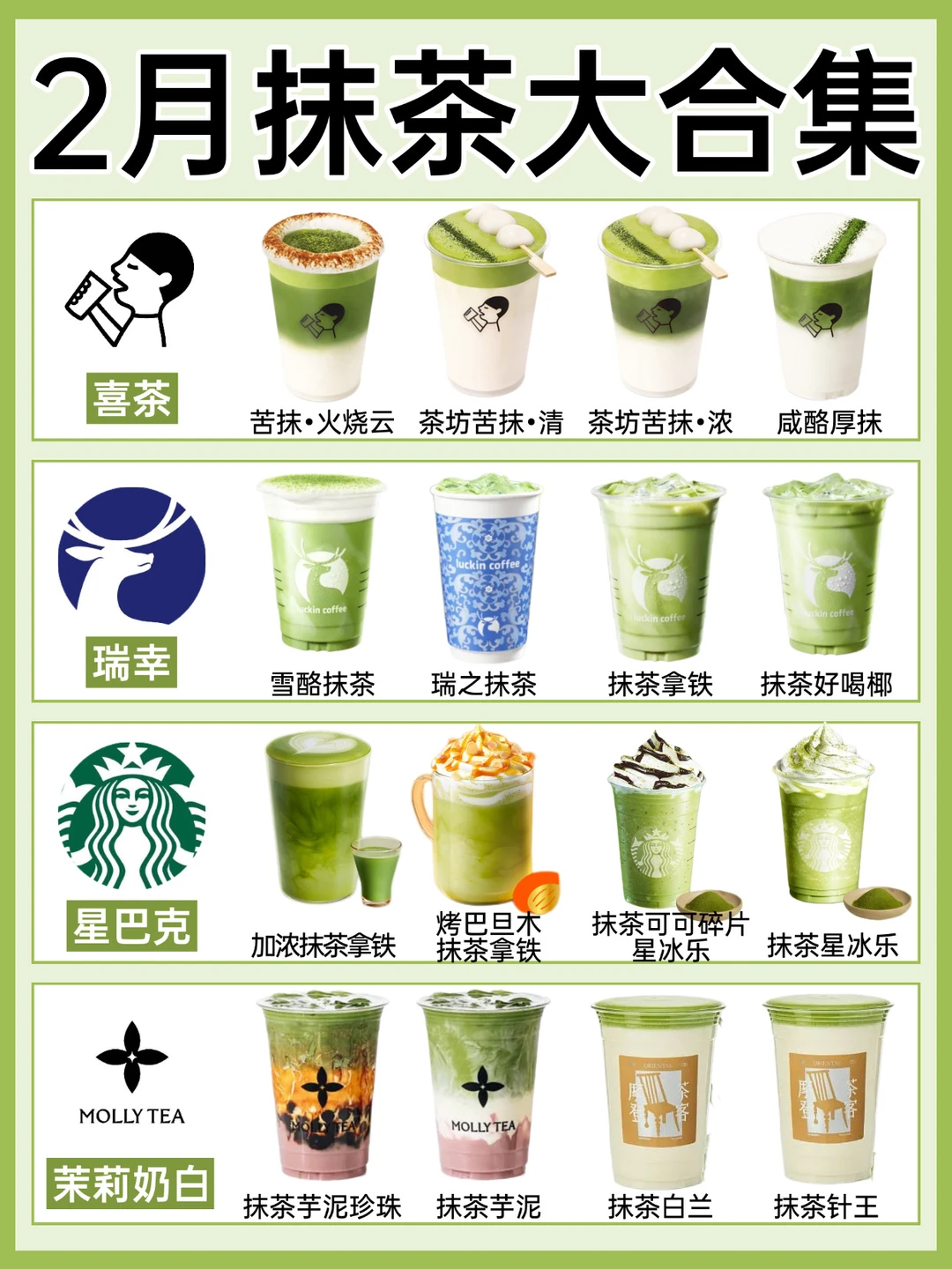 🍵2月新品抹茶喝什么❓28款热门抹茶合集🔥