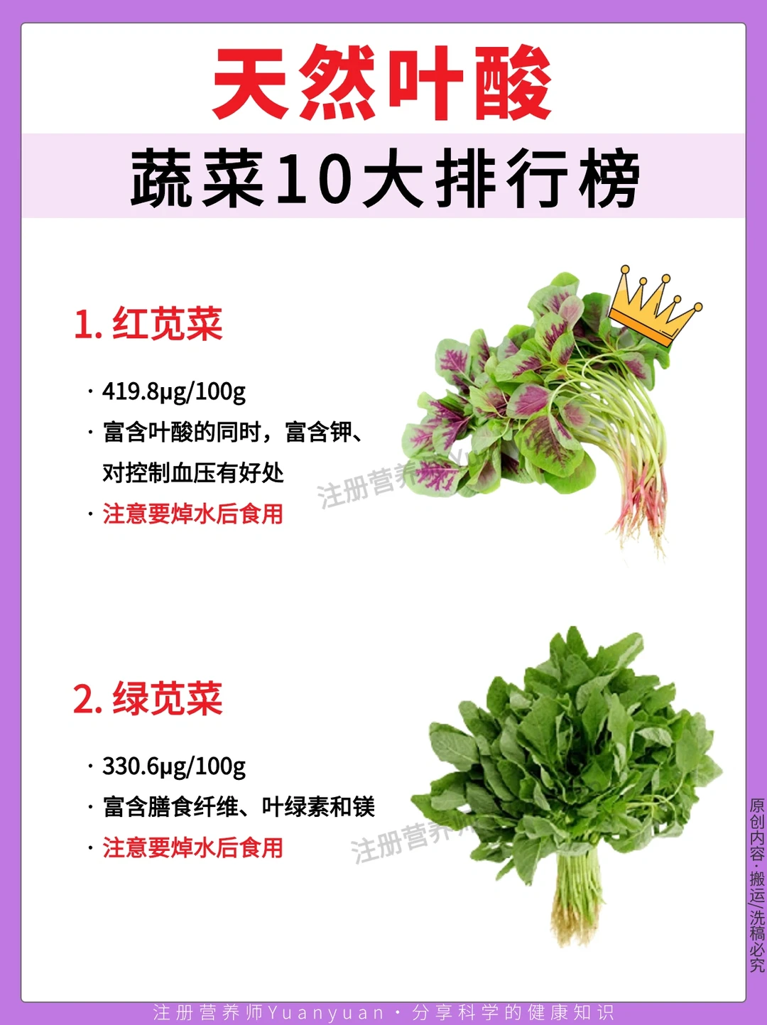 天然叶酸|高叶酸蔬菜top10