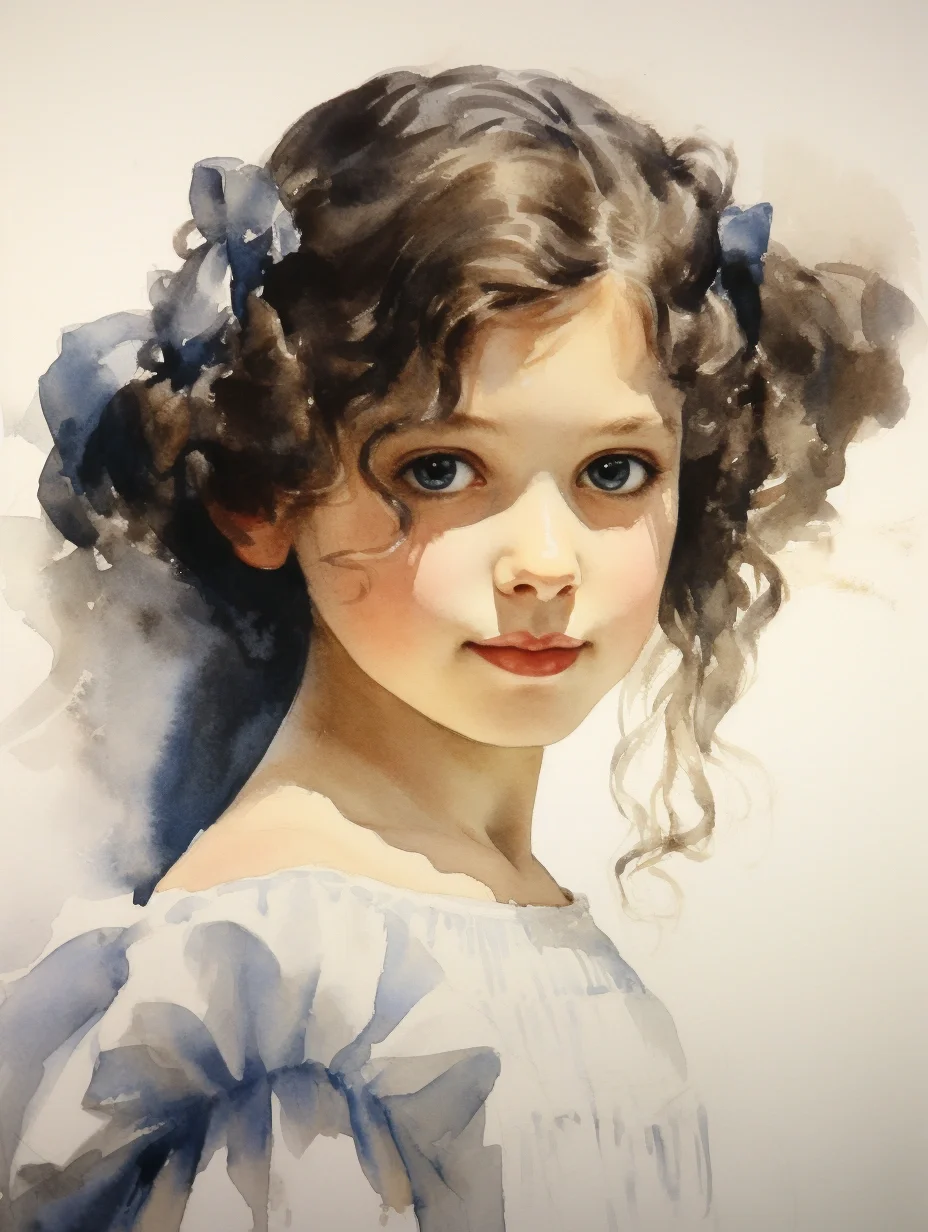 有些古典美的卷发女孩