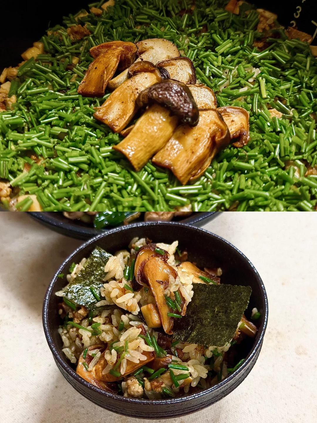简单吃点🥢｜沙葱松茸菌菇焖饭🍄+下酒凉菜🥒
