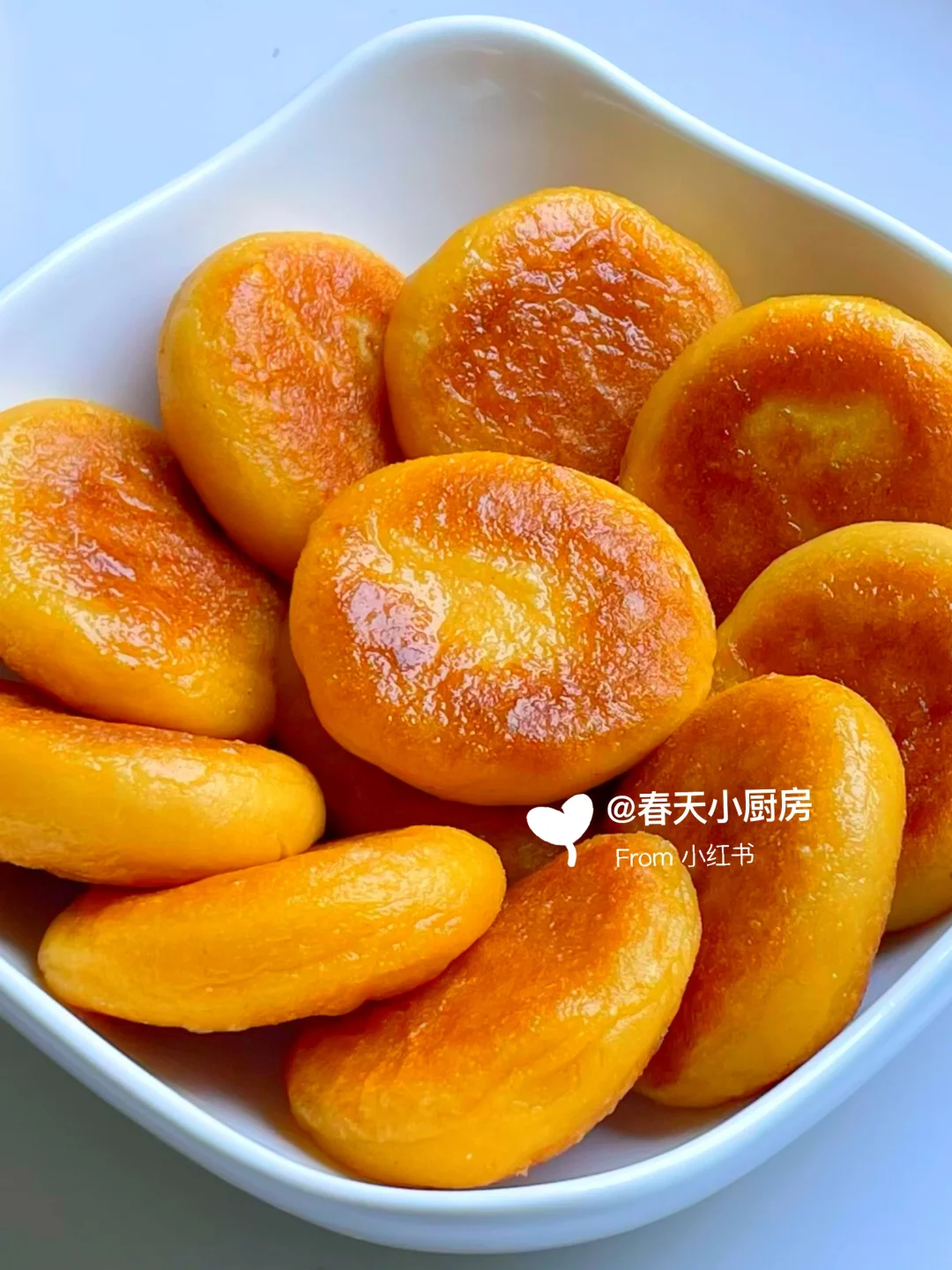3种食材搞定！无糖软糯红薯糯米饼🔥巨简单