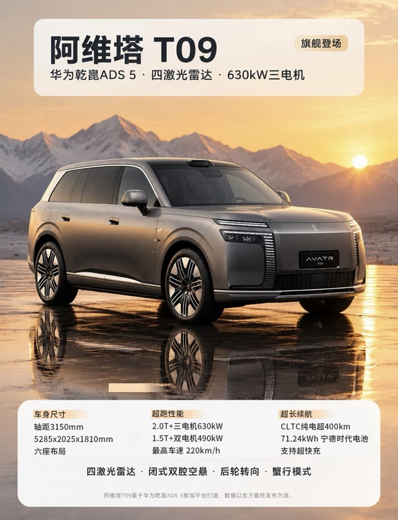 华为最强SUV来了？阿维塔T09来了！