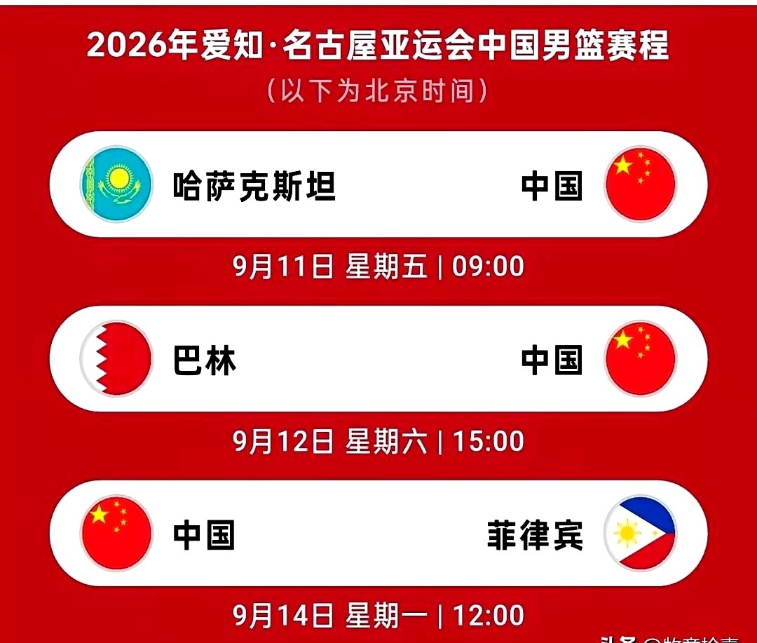 距离首战哈萨克斯坦只剩几天，中国男篮12人名单压哨大换血。

胡明轩直接戴上队长袖标。这套阵容变数极大，内线大闸杨瀚森和场上大脑赵继伟双双缺阵。教练组火速把崔永熙、李悦洲和余嘉豪拉进队伍补窟窿。

之前世预赛，杨瀚森在篮下生吃硬扛，赵继伟是球队断电时的起搏器。现在一内一外两大核心撤下，战术板几乎全得