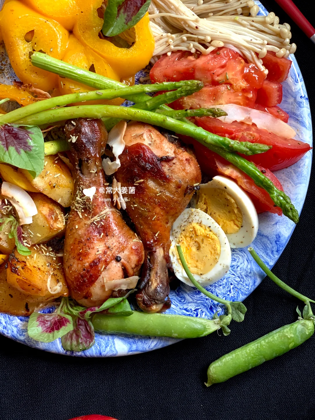 🍗蜜汁烤鸡腿salad盘🥗🍴