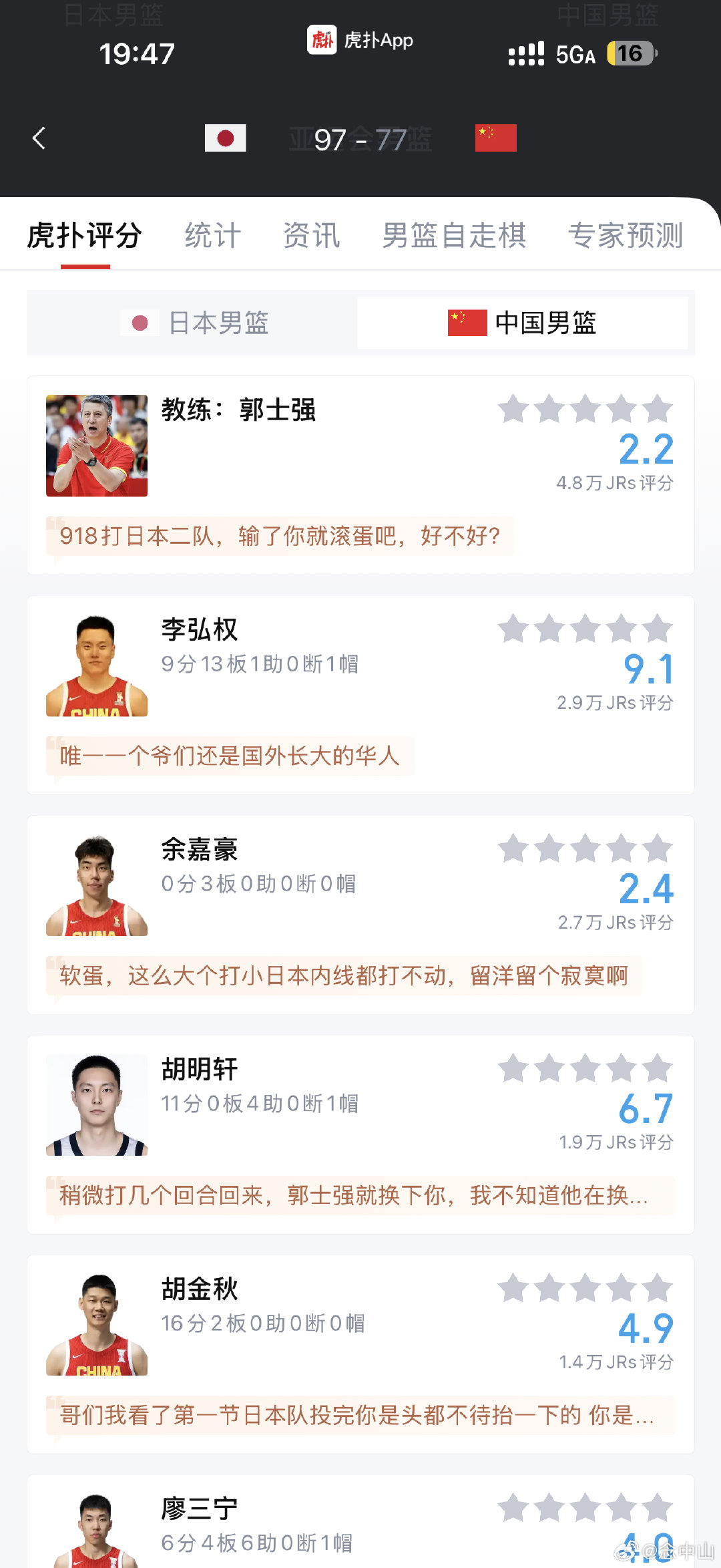 你们真的训练了吗？唉😮‍💨
#中国男篮vs日本男篮# ​