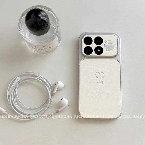 红米k100promax白色爱心手机壳