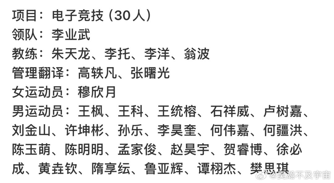 #第20届亚运会中国体育代表团名单#中国队加油 电子竞技选手赵昊宇徐必成加油 ​