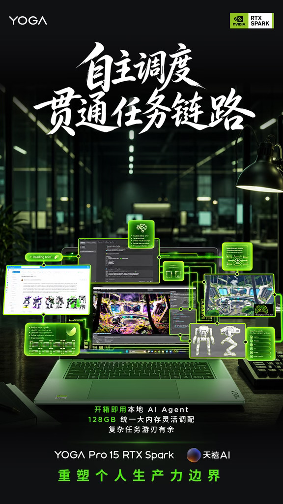 YOGA Pro新品能实现一句指令，全程自动化！