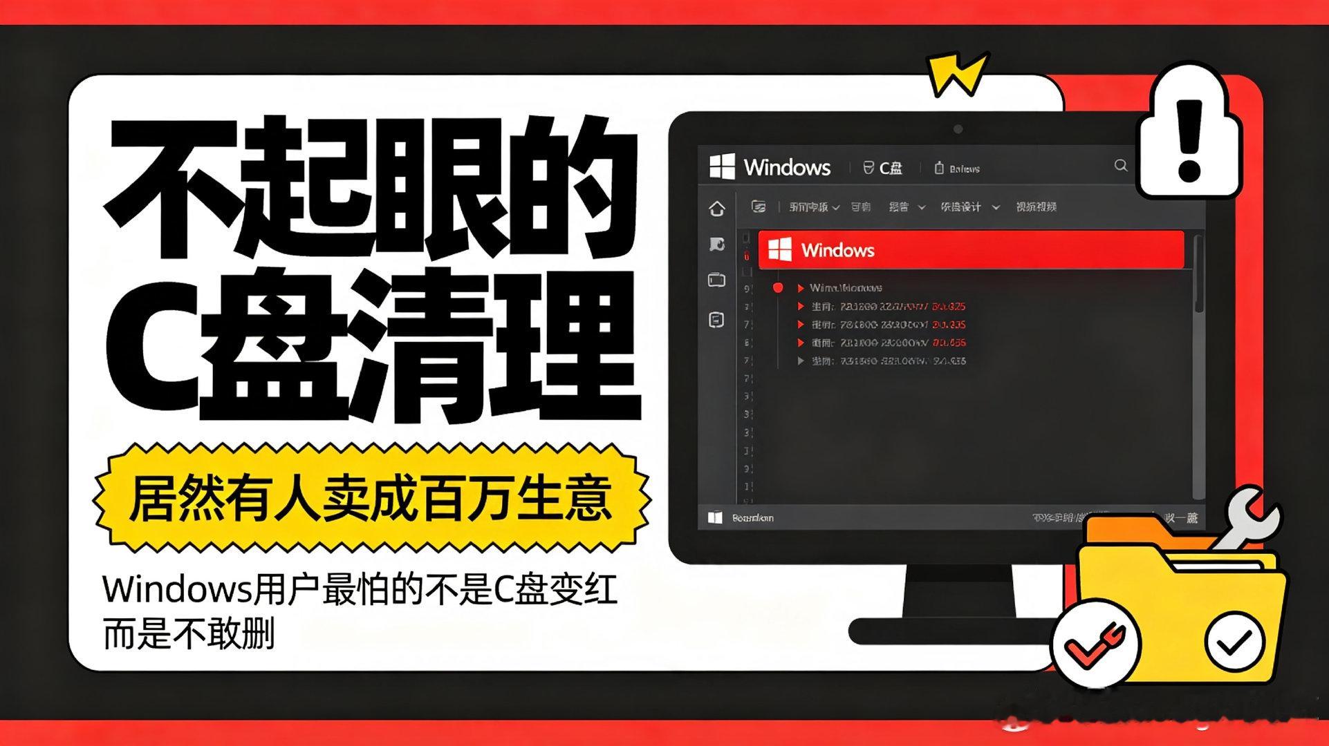 不起眼的C盘清理，居然有人把它卖成了百万生意。

Windows用户最怕的不是C盘变红，而是不敢删。
如果你也想做这类虚拟资源，这套C盘清理工具可以直接收藏。

链接：

#c盘一下子就不红了##收藏##学习##百度网盘##夸克# ​