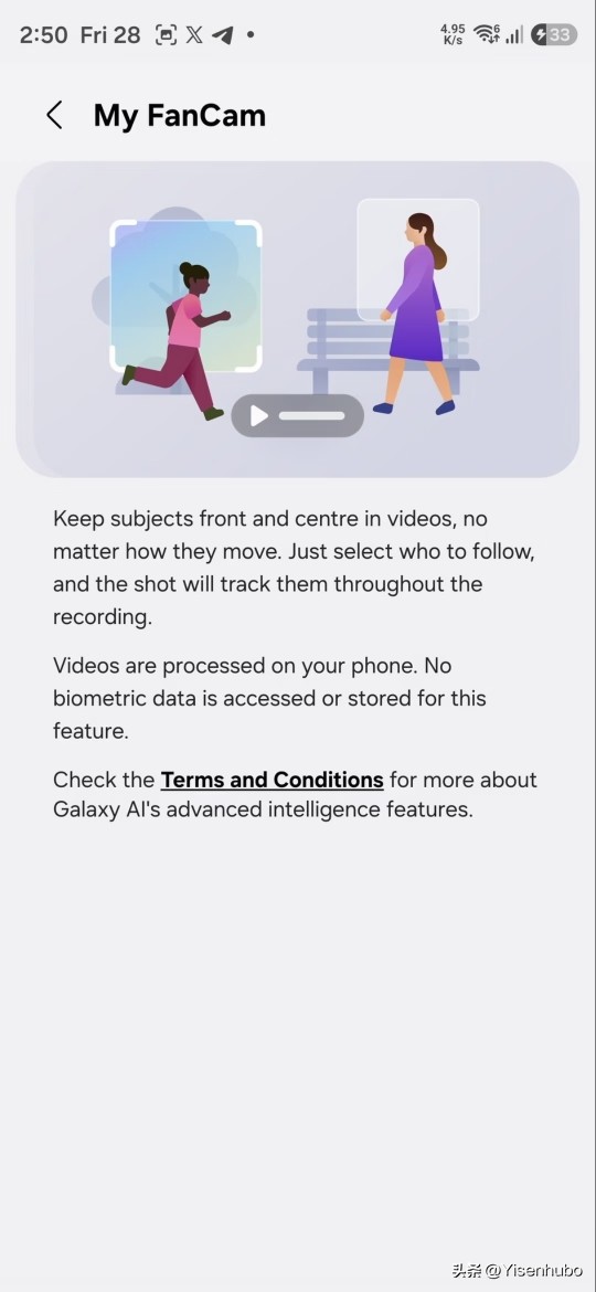 Galaxy S26系列将支持My FanCam功能
系统需升级One UI 9.0 
三星 
三星手机 
三星Galaxy S26 Ultra 
三星OneUI9