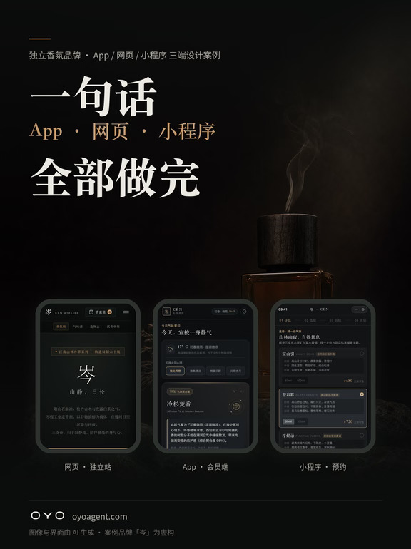 一句话，App、网页、小程序全做完了