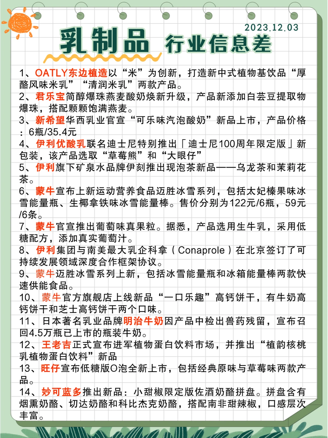 行业信息差· 乳制品