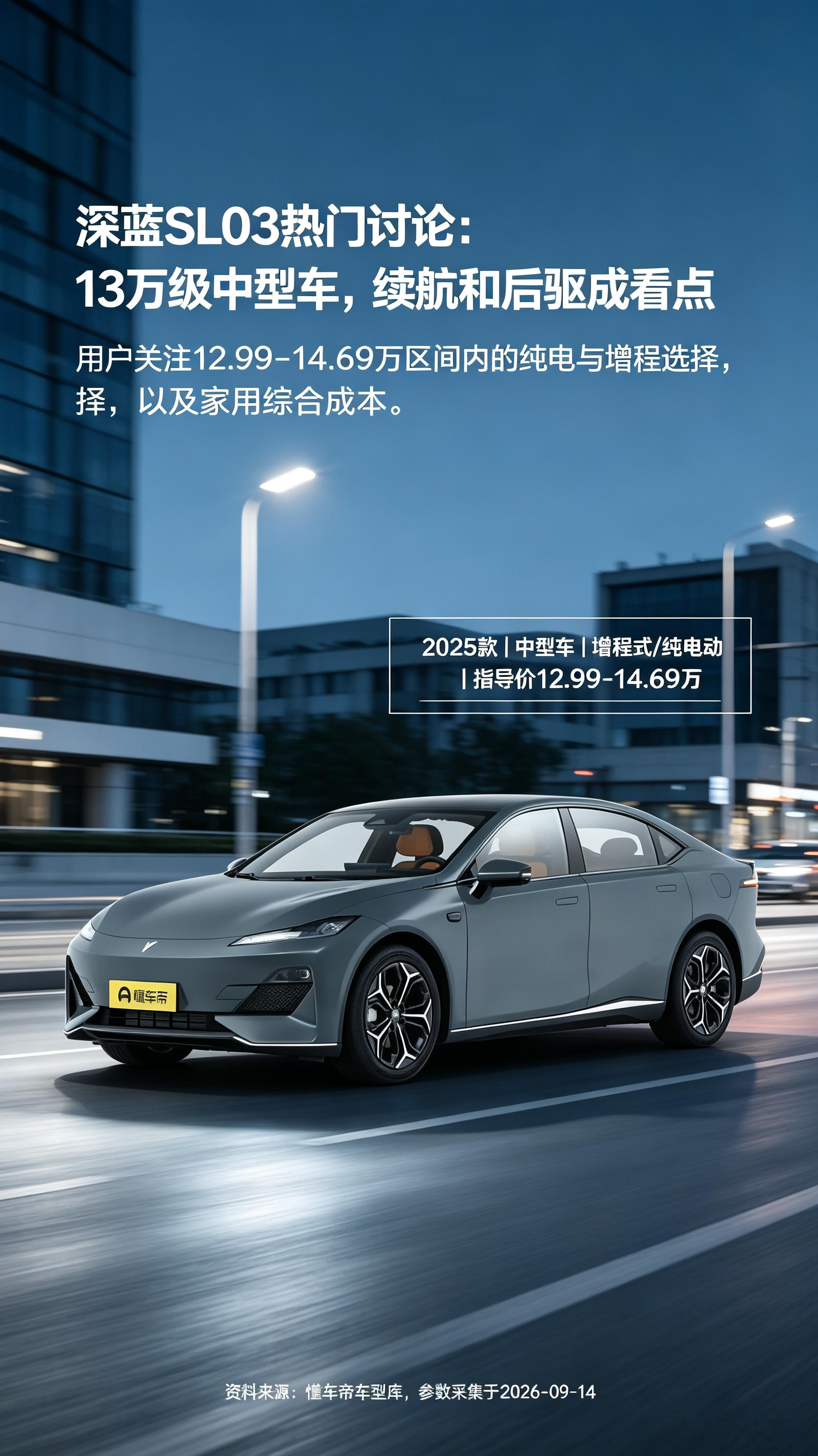 13万级中型车选深蓝SL03香吗