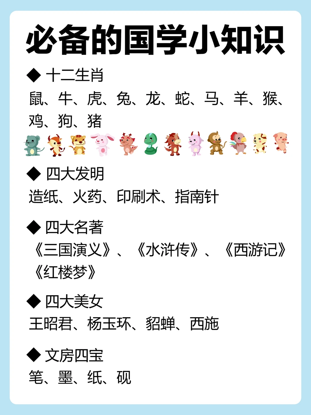 早教｜2-6岁幼儿必备的国学小知识