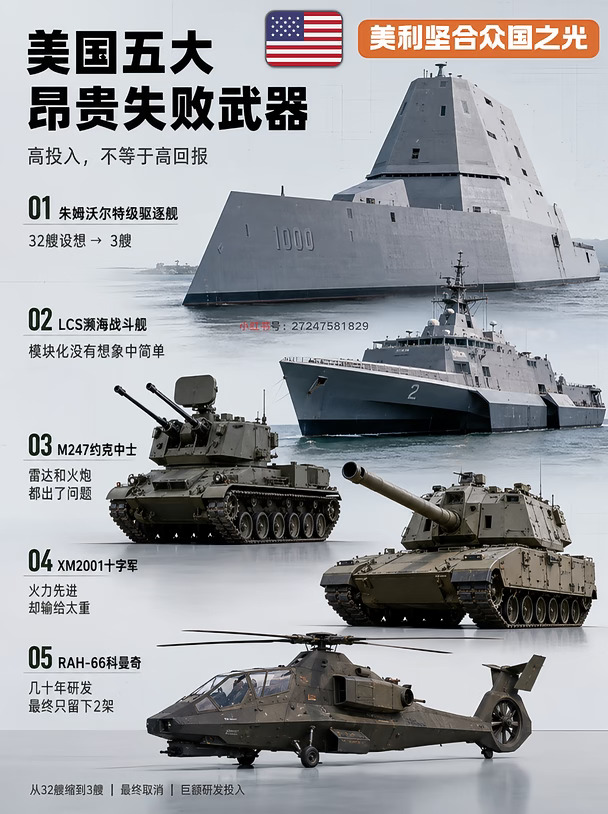 美5大失败武器，把贵不等于强写成教科书？