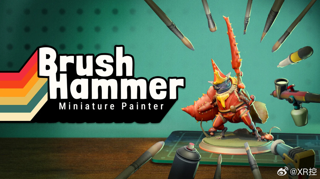 #VR游戏# 【MR绘画应用《BrushHammer》将于8月26日登陆Meta Quest平台】

近日，Soliton Interactive官宣全新MR创作工具《BrushHammer: Miniature Painter》，确定于8月26日正式登陆Meta Quest平台。这款融合虚实交互的创意应用，主打轻松治愈的创作体验，为微缩模型涂装爱好者带来干净便捷、容错率更 ​