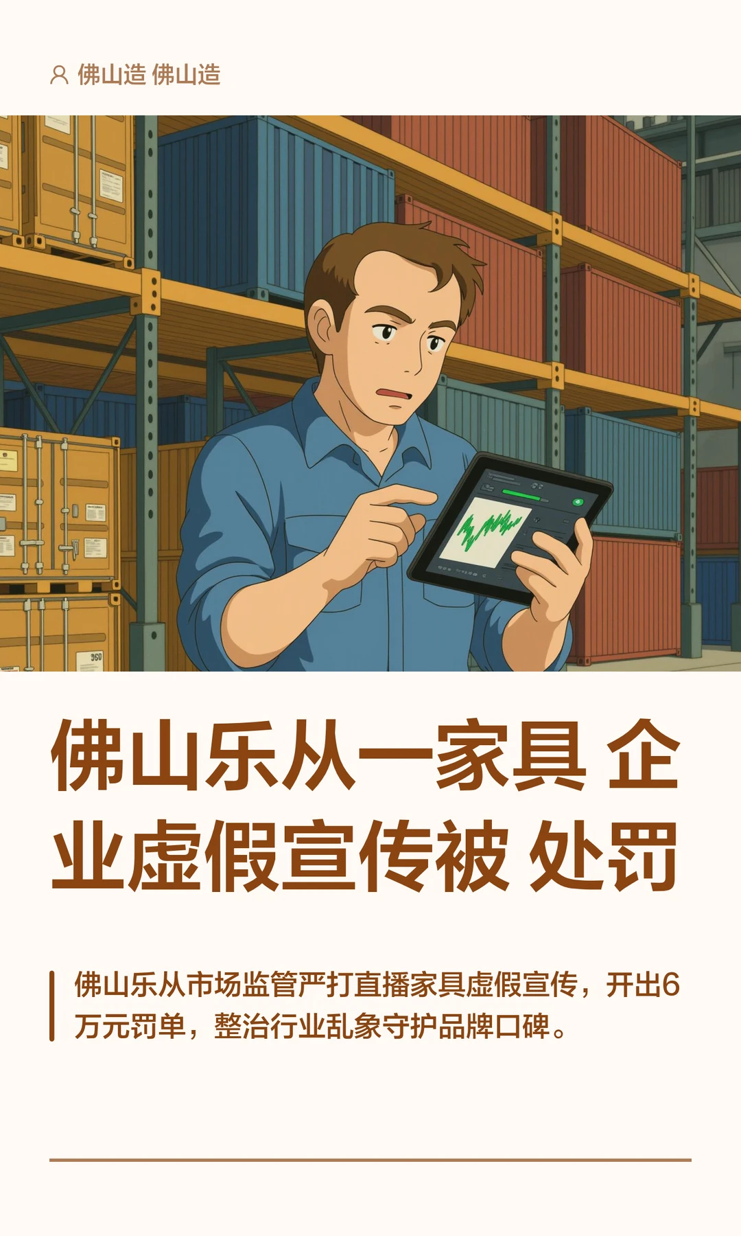 佛山乐从一家具企业虚假宣传被处罚