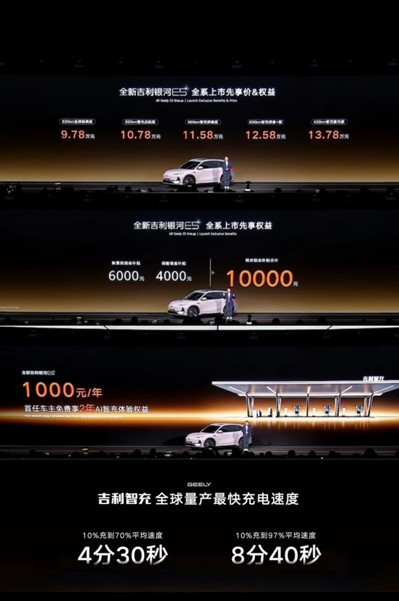 全新吉利银河E5上市🔥先享价9.78万起