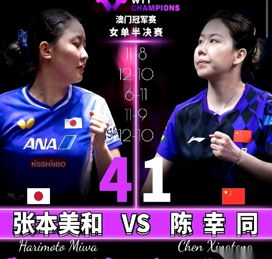 陈幸同1比4输给张本美和的那场球里，张本宇给女儿做场外指导全程用的日语。
这个四川队出去的教练明明全家都会说中文，偏偏在镜头前一开口就把沟通渠道锁死了。
陈熠即将在决赛里对上这个对手，国乒教练组必须拿出套别人听懂也破解不了的方案。
回看这场比赛，有个极其让人憋屈的细节。
陈幸同一路把比分从4比4死咬