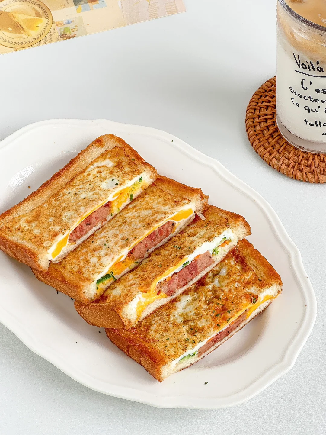 简单快手的早餐~午餐肉三明治🥪好吃又营养