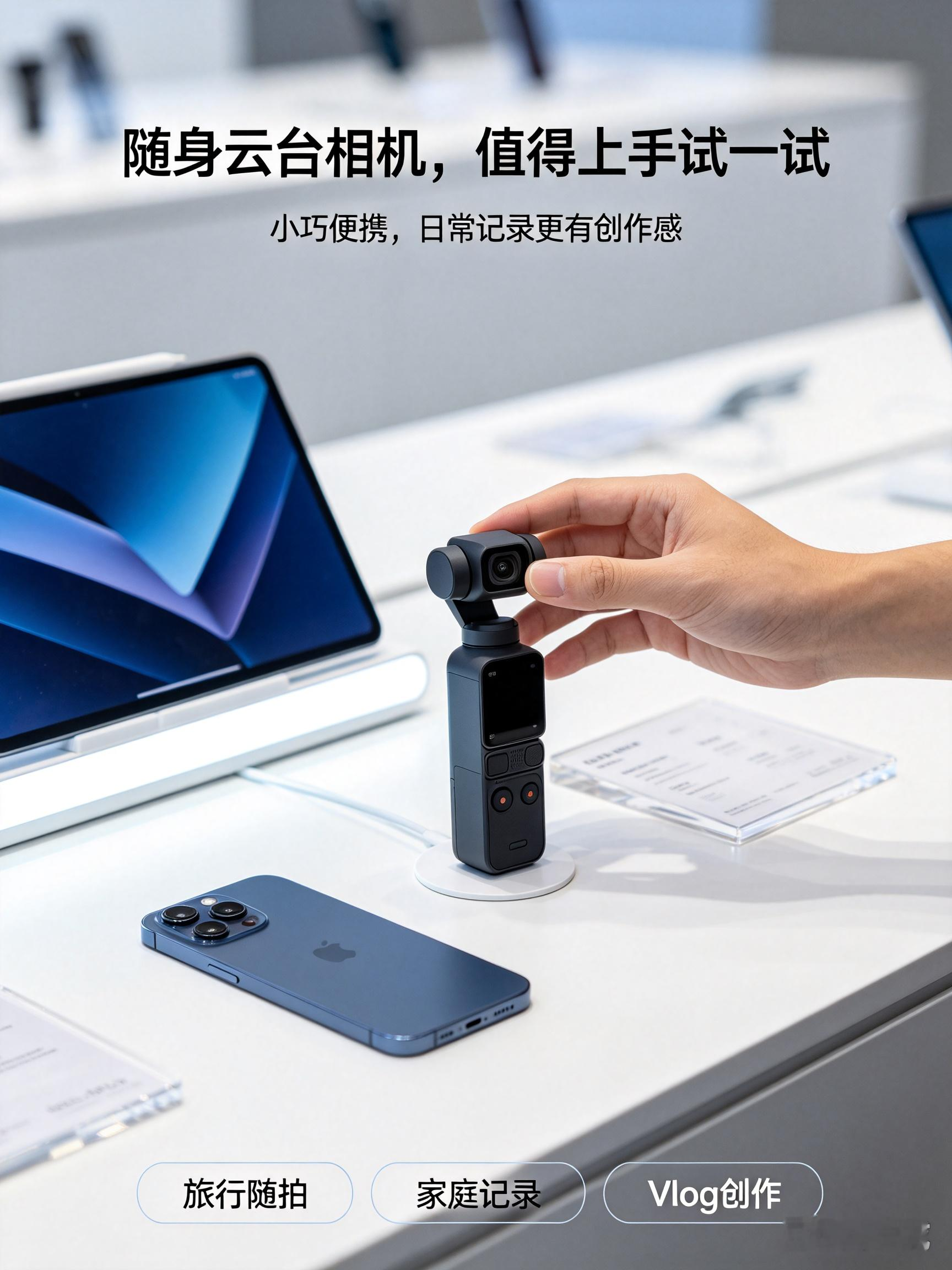 很多人纠结：手机拍照够好用，为什么还要带Pocket4？

我的答案：看你拍什么。 如果只是随手拍张照，手机够了。如果想拍娃跑动、旅行vlog、街拍，手机容易糊，云台相机稳得多。

手机是「随手快照」，Pocket4是「沉浸