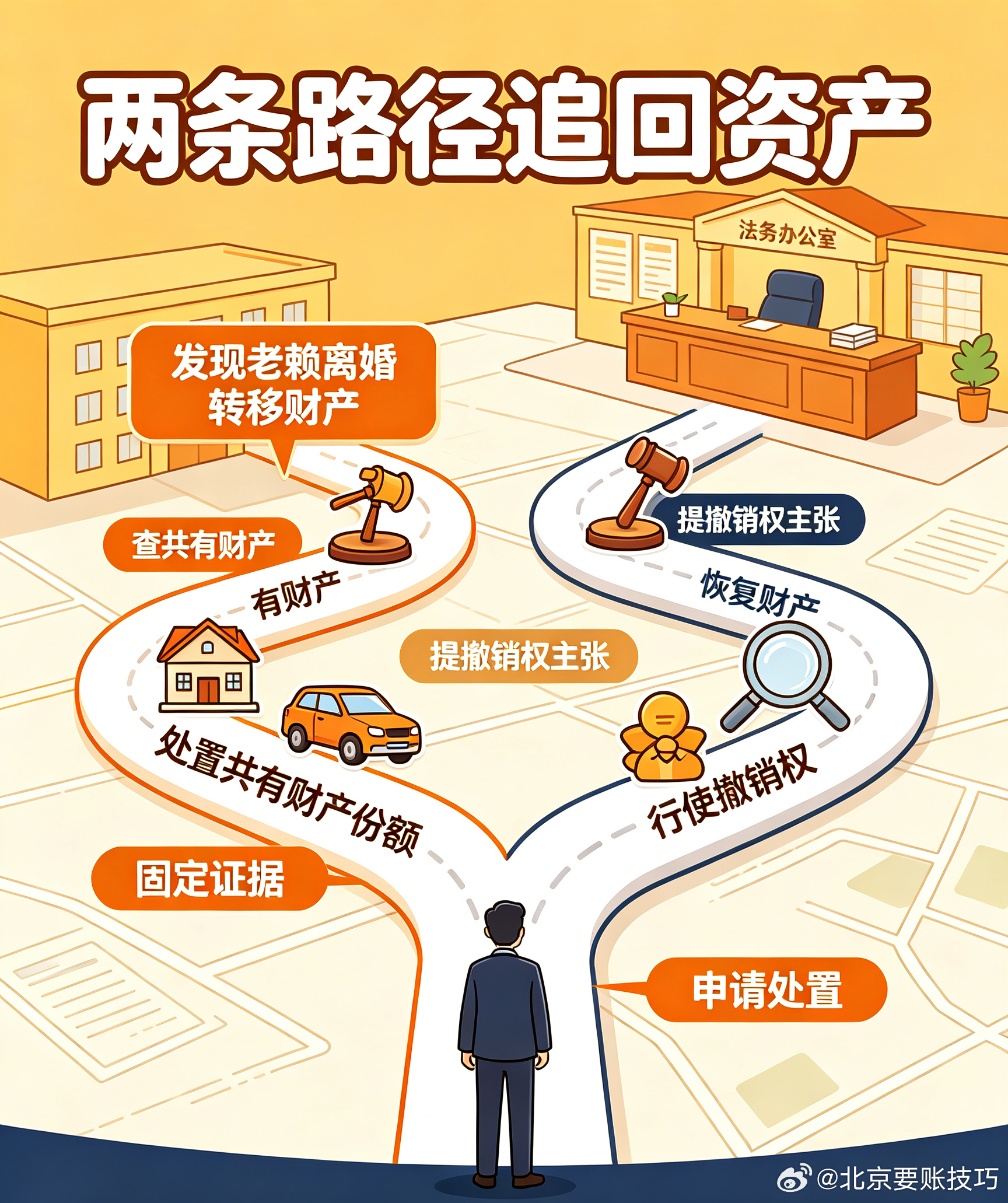 北京老赖离婚转移财产？这笔钱照样可以追回来
 
很多人碰到这么一件糟心事：明明官司知道老赖有钱，结果对方早早办理离婚，房产、存款全部划到配偶名下，自己身上一分不剩。不少债权人看到这种情况直接就慌了，觉得钱彻底要不回来了。
 
真相：不是离婚把财产分出去就万事大吉。只要属于共同财产，即便 ​