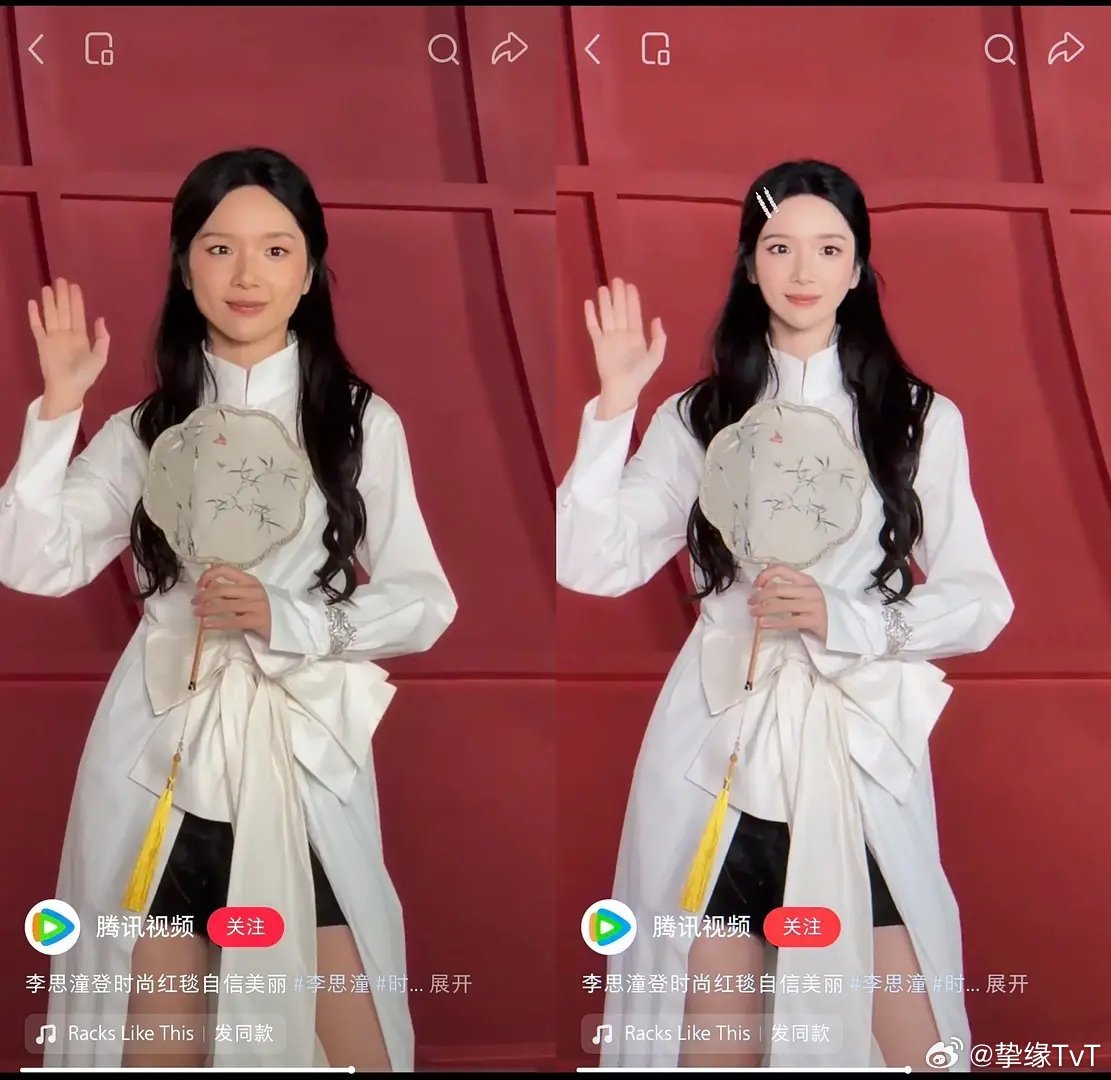 李思潼的造型好像不丑啊，主要人比例太差了，头大肩窄 ​