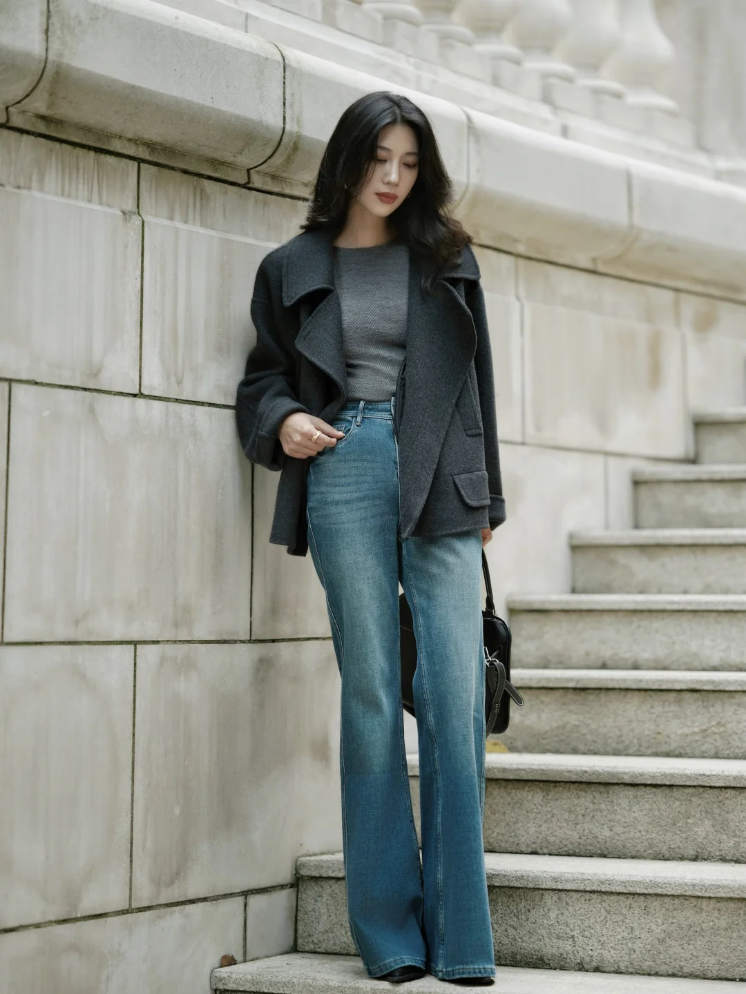 羊毛和牛仔的邂逅，初冬的随性从容