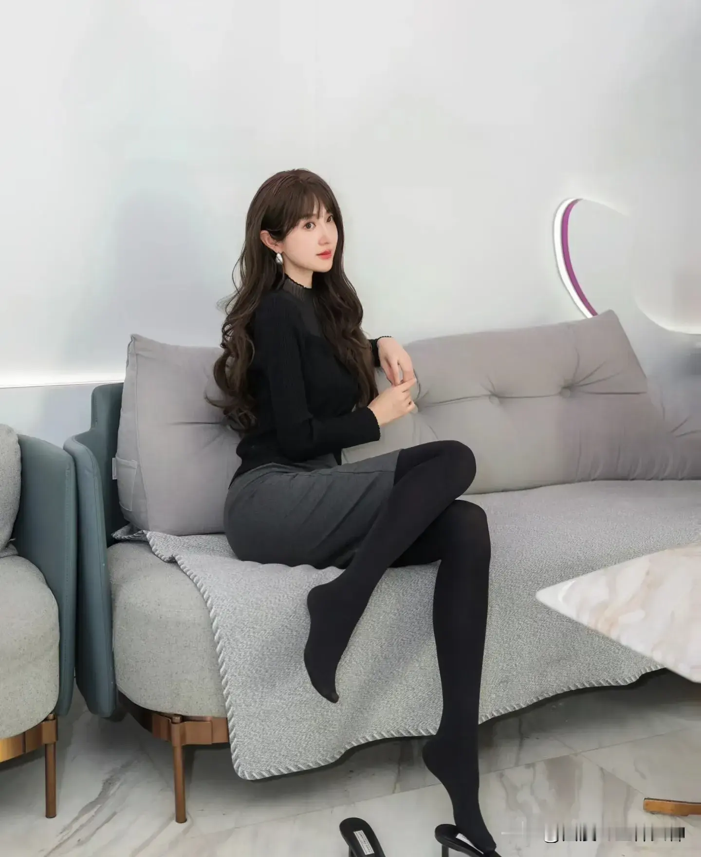 优雅黑丝袜，甜美气质美少女 甜妹