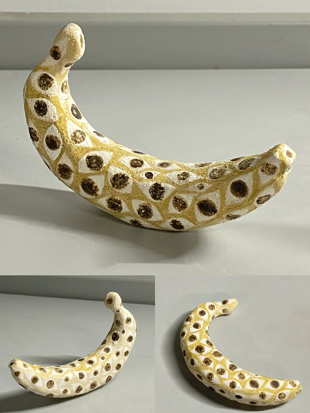 用泥和釉料，复刻一根“有脾气”的斑点蕉🍌