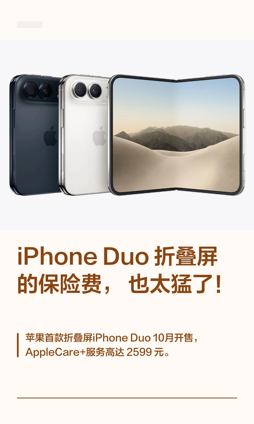 iPhone Duo折叠屏的保险费，也太猛了！