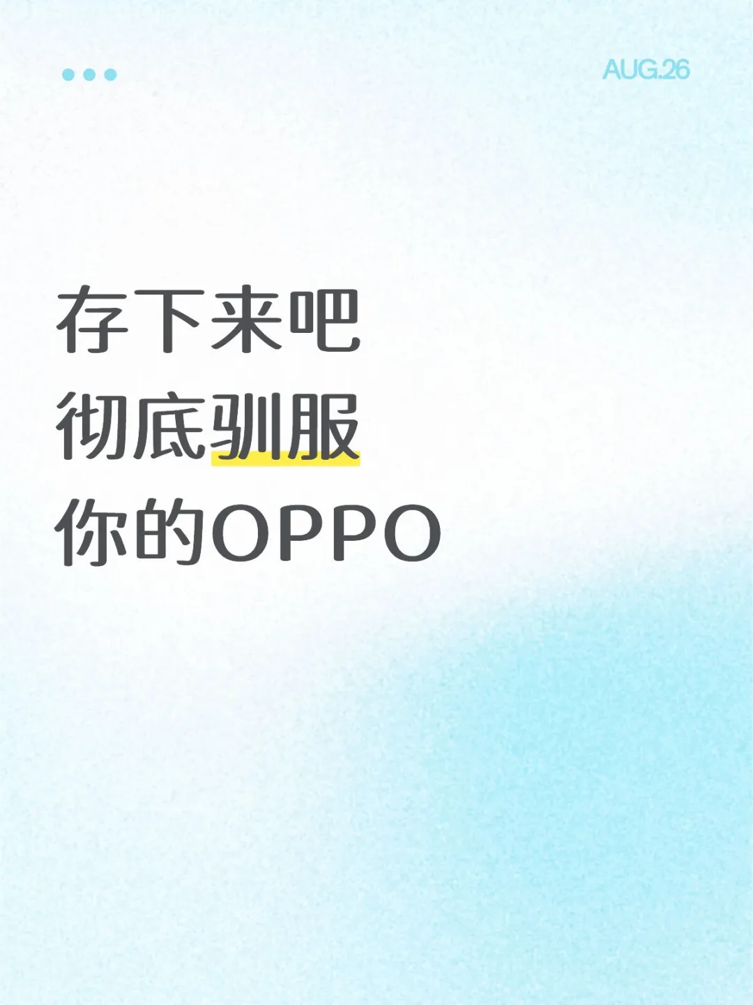 存下来吧，彻底驯服你的OPPO